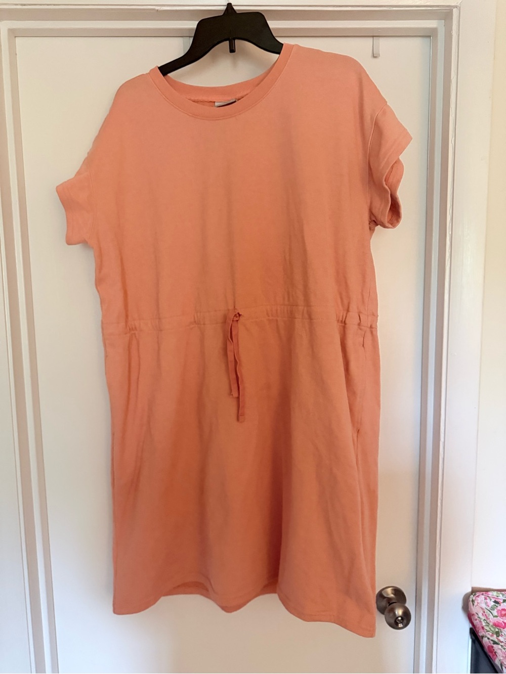 Columbia Peach Short Sleeve Tie Waist T-Shirt Dress
